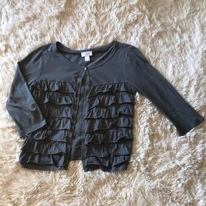 Ann Taylor Loft Ruffled Sweater Jacket Medium